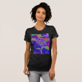 T-shirt Tournesol bleu Abstrait | retro funky (Devant entier)