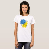 T-shirt Tournesol bleu et jaune à l'ukrainienne (Devant entier)