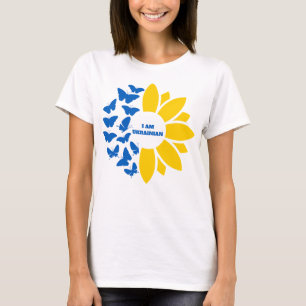 T-shirt Tournesol bleu/jaune Je suis Ukrainien Personnalis