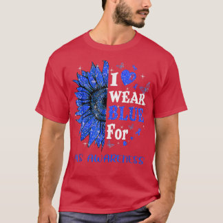 T-shirt Tournesol Coeur Twinké Je Porte Du Bleu Pour Als A