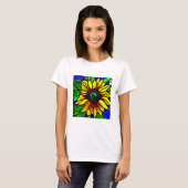 T-shirt Tournesol de pays en verre teint rustique (Devant entier)