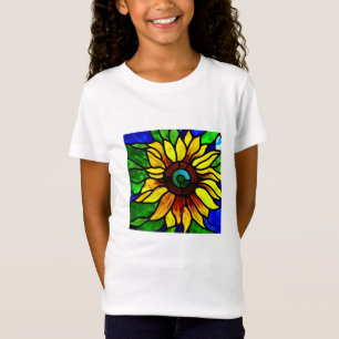 T-Shirt Tournesol de pays en verre teint rustique