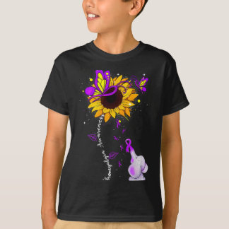 T-shirt Tournesol de sensibilisation Éléphant Hommes