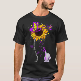 T-shirt Tournesol de sensibilisation Éléphant Hommes