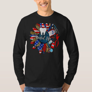 T-shirt Tournesol dentaire 4 juillet Dentiste Partie améri