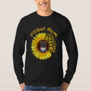T-shirt Tournesol féminin Pitbull Maman Chien