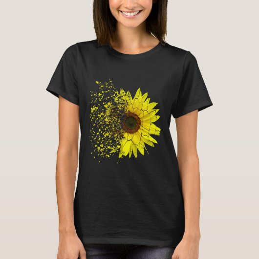 T-shirt Tournesol Fleur de soleil Jardin Décadation Splash (Devant)
