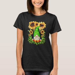 T-shirt Tournesol Floral Pour L'Été Avec Yoga Gnome