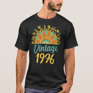 T-shirt tournesol floral vintage né en 1976 anniversaire 4