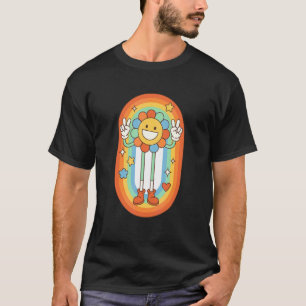 T-shirt Tournesol groovy heureux Rétro Vintage 60's 70's H