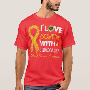 T-shirt Tournesol J'Aime Quelqu'Un Avec Le Cancer De L'Enf
