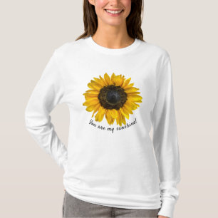 T-shirt tournesol jaune avec citation
