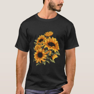T-shirt Tournesol Jaune mignonne Fleurs de Soleil Été Po F