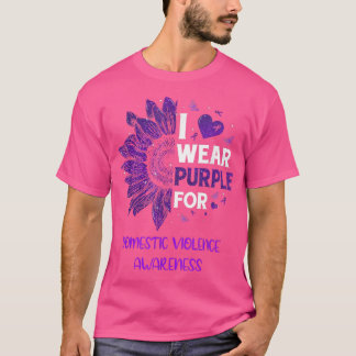 T-shirt Tournesol Je Porte Du Ruban Violent Violence Domes