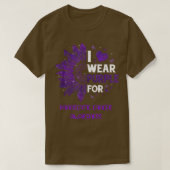 T-shirt Tournesol Je Porte Du Ruban Violet Cancer Pancréat (Design devant)