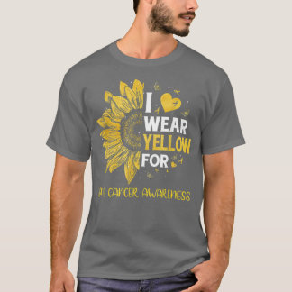 T-shirt Tournesol Je Porte Jaune Ribbon Bone Cancer Accent