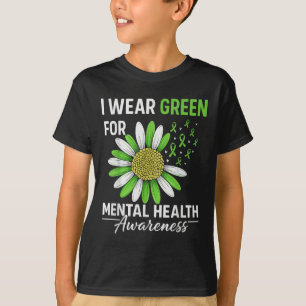 T-shirt Tournesol Je Porte Vert Pour La Sensibilisation à