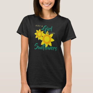 T-shirt Tournesol Juste Une Fille Qui Aime
