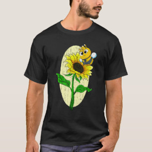 T-shirt Tournesol Mignonne Abeille Fleur Jaune Jardinière