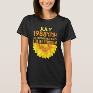 T-shirt Tournesol Né En Juillet 1988 Filles Sunshine Mixé