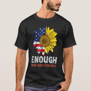 T-shirt Tournesol Orange Paix Assez Mettre Fin À La Violen