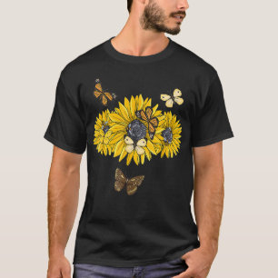 T-shirt Tournesol Papillon d'été Abeilles fleuriste