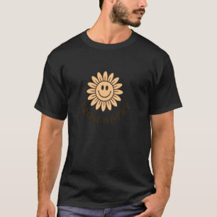 T-shirt Tournesol Rétro Sourire Visage Mignon Groovy Heure
