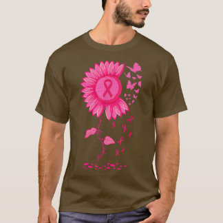 T-shirt Tournesol rose Ruban Cérébrale cancer du sein Aver