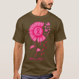 T-shirt Tournesol rose Ruban Cérébrale cancer du sein Aver
