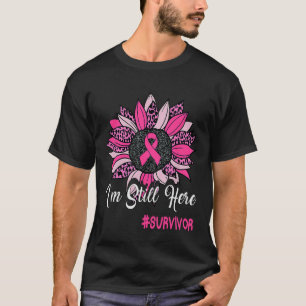 T-shirt Tournesol Ruban Rose Je Suis Toujours Là Cancer Du