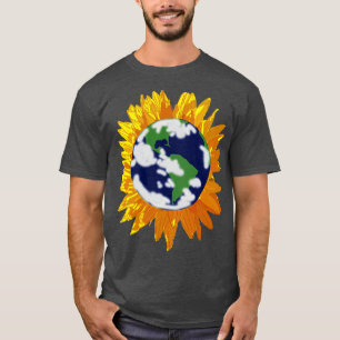 T-shirt Tournesol Terre Abstrait hybride