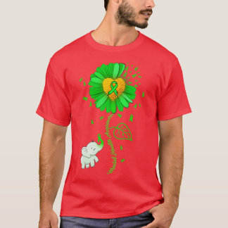 T-shirt Tournesol Vert Eléphant Étalage Santé mentale Awar