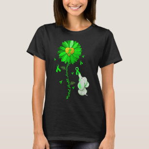 T-shirt Tournesol Vert Eléphant Étalage Santé mentale Awar