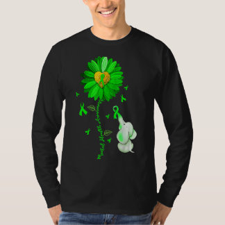 T-shirt Tournesol Vert Eléphant Étalage Santé mentale Awar