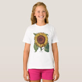 T-shirt Tournesol Vintage Damas Fleur Art (Devant entier)