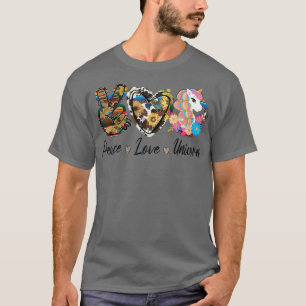 T-shirt Tournesol Vintage Licorne Amour Paix Licorne Drôle
