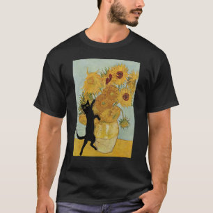 T-shirt Tournesols de Van Gogh peinture artistique de chat