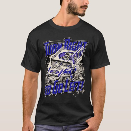 T-shirt Tournez à droite pour aller à gauche ! - Bleu - Vo (Devant)