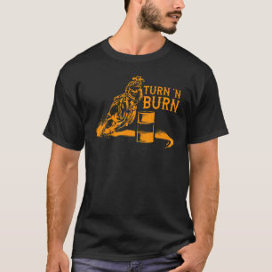 T-shirt Tournez Et Brûler Barrel Racer Cool Horse Ride Rac