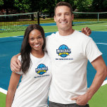 T-shirt Tournoi de joueurs de l'équipe de basket-ball sur<br><div class="desc">Montrez au monde que vous jouez au pickleball avec ce t-shirt arborant un logo bleu et jaune. Idéal pour les clubs de pickleball,  les équipes,  comme les chemises de tournoi assorties ou l'usure quotidienne.</div>
