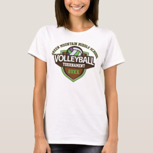 T-shirt Tournoi de volleyball personnalisé Nom de l'année 