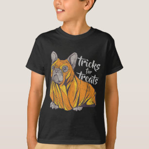 T-shirt Tours de friandises Chien Bulldog mignon Halloween