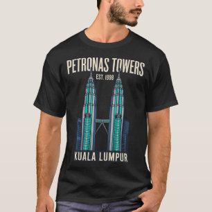T-shirt Tours Petronas Kuala Lumpur Malaisie Voyage Vintag