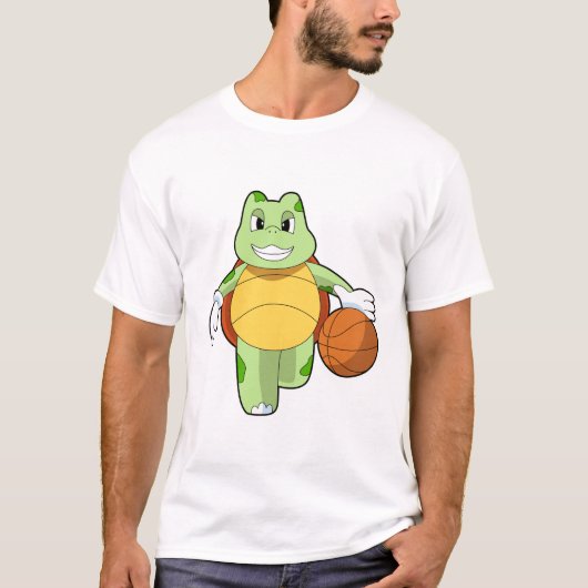 T-shirt Tourtle as basketball player with basketball.PNG (Devant)