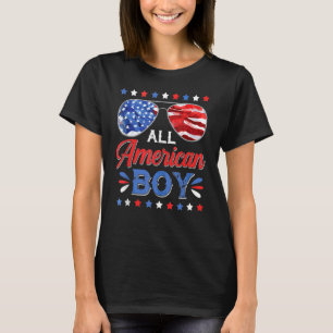 T-shirt Tous American Boy 4 juillet Us Drapeau Boys Kids S
