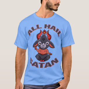 T-shirt Tous Hail Satan Baphomet Occulte Pentagram Satanic