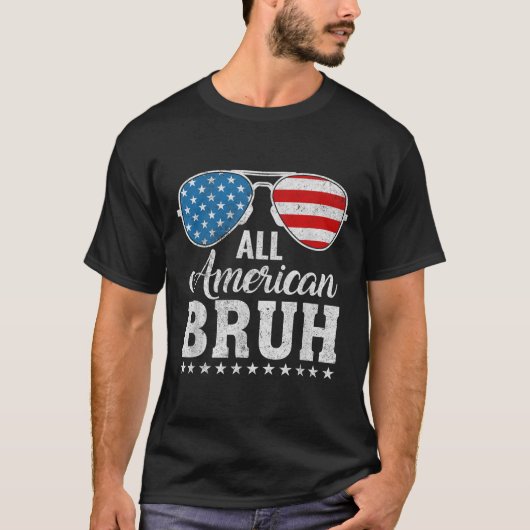 T-shirt Tous les Américains Bruh Matching Famille Patrioti (Devant)