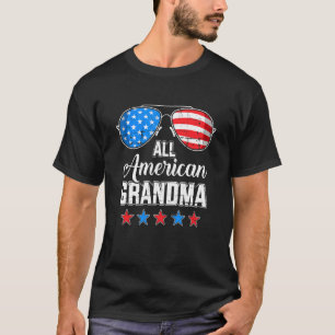 T-shirt Tous les Américains Grand-Mère Us Drapeau Pour Cor