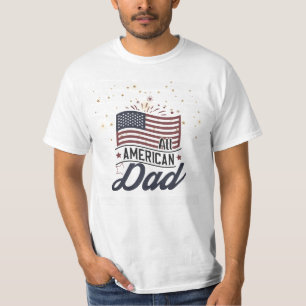 T-shirt Tous les américains papa - American Flag & Glitter