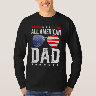 T-shirt Tous les Américains Papa Correspondant Famille Qua